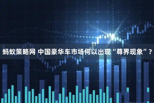 蚂蚁策略网 中国豪华车市场何以出现“尊界现象”？