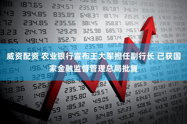威资配资 农业银行宣布王大军担任副行长 已获国家金融监督管理总局批复