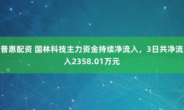 普惠配资 国林科技主力资金持续净流入，3日共净流入2358.01万元